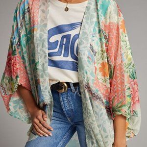 NWT Anthropologie Alissa Floral Cocoon Kimono